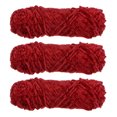 thumbnail image 1 of Unique Bargains Polyester Velvet Deep Red Chenille Yarn, 3 Skeins, 1 of 7