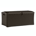 thumbnail image 2 of Suncast 72 Gallon Resin Wicker Outdoor Patio Storage Deck Box, Brown (4 Pack), 2 of 5