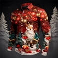 thumbnail image 2 of Kcodviy Chemise à Manches Longues pour Homme de Noël Père Noël Numérique Imprimée 3D à Boutons Col à Revers Chemises pour Homme à Manches Longues Chemise Décontractée à Manches Longues Haut, 2 of 4