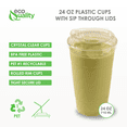 thumbnail image 2 of Clear Plastic Cups with Sip Through Lids for Cold Drinks, 2 of 5