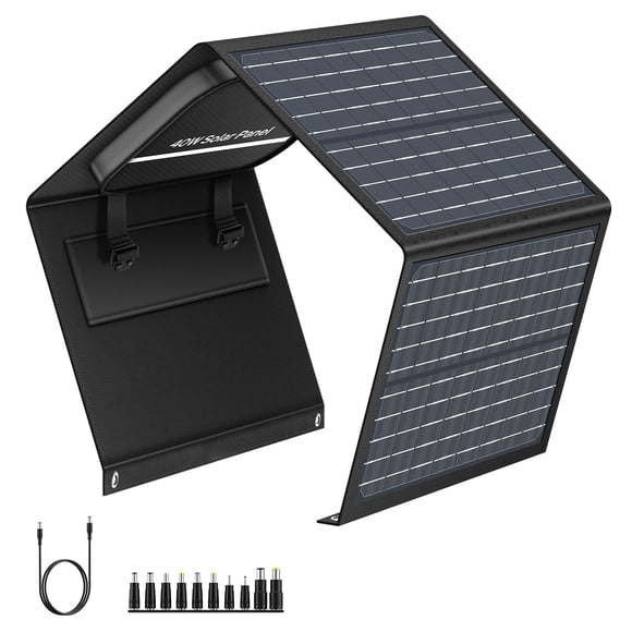 Portable Solar Panel Charger 40W Foldable Solar Panel for Portable Power Station, iPhone, iPad, Laptop, Camping Solar Panels with