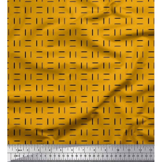 Soimoi Viscose Chiffon Fabric Geometric Small Printed Fabric 1 Yard 42 Inch Wide