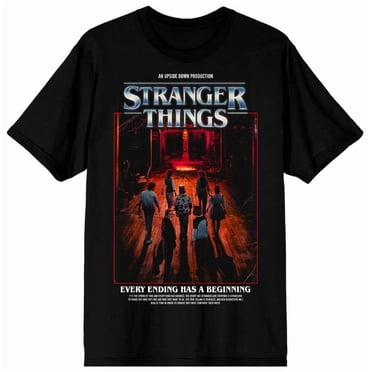 T-Shirt Noir pour Adulte à l'Allure d'Affiche du Film Stranger Things