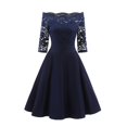 thumbnail image 1 of Ketyyh-chn99 Robes d'Été pour Femmes 2024 Robe de Mariée Longue Robe de Soirée Dos Nu Col en V Élégante Robe de Cocktail pour Fête Bleu Marine,P, 1 of 4