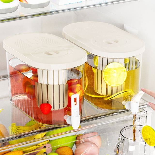 Large Capacity Refrigerator Water Dispenser | 4.5L Cold Beverage Pitcher | BPA-Free Plastic | Faucet Spout | Wide-Mouth Design | For Fruit Infusions, Iced Tea, Lemonade | Summer Party