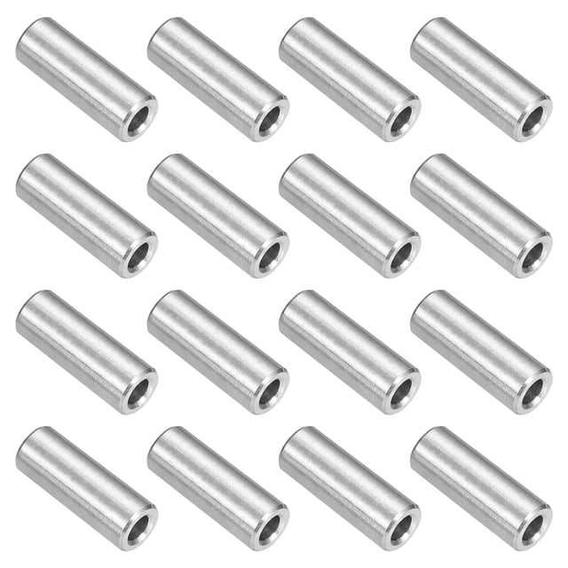 16 Pcs Entretoise en Acier Inoxydable 304 1/4 Pouces OD x 1/8 Pouces ID x 5/8 Pouces Longueur (6x3x16mm) Vis Entretoise Bagues Fini Uni Sans Filetage Entretoise Ronde en Métal pour Vis M3 Boulons et Tiges