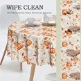 thumbnail image 4 of Round Tablecloth Fall Pumpkin Leaf Autumn 60 Inch Table Cover for Dining Polyester Cloth with Scalloped Edges Stain Resistance Kitchen Picnic Party Restaurant Decoration, 4 of 5