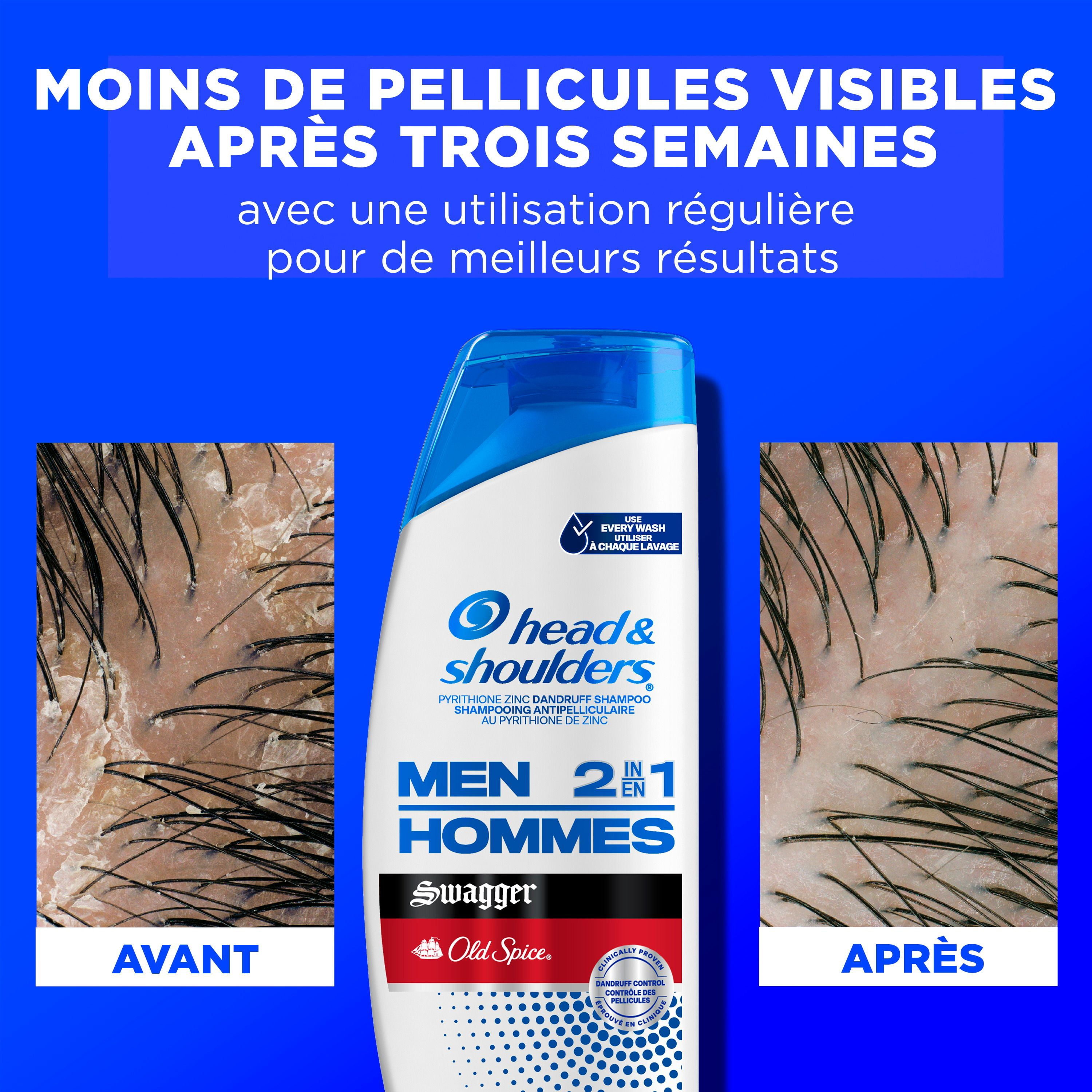 Head and Shoulders Mens 2 1 Dandruff Shampoo Conditioner, Anti-Dandruff Treatment, Old Spice Swagger for Daily Use, Paraben Free, 835ML