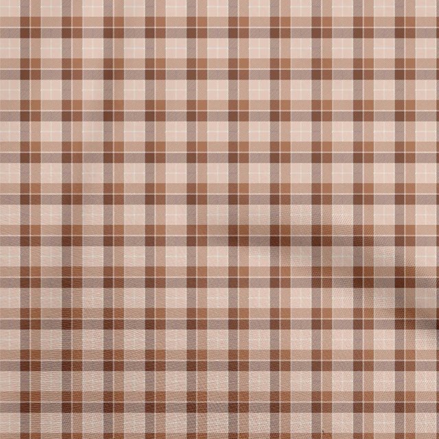 oneOone Georgette Viscose Peach Fabric Check Sewing Craft Projects Fabric Prints By Yard 42 Inch Wide