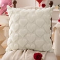 thumbnail image 2 of Aodebiao Red and White Heart Pattern Valentine's Day Decorative Pillow Covers Set, Soft Polyester Square Throw Pillowcase with Hidden Zipper for Sofa Couch Living Room Home Decor, 18 x 18 Inch, 2 of 6