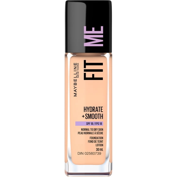 Maybelline New York Fit Me Hydate + Smooth Foundation, SPF 18, Porcelain