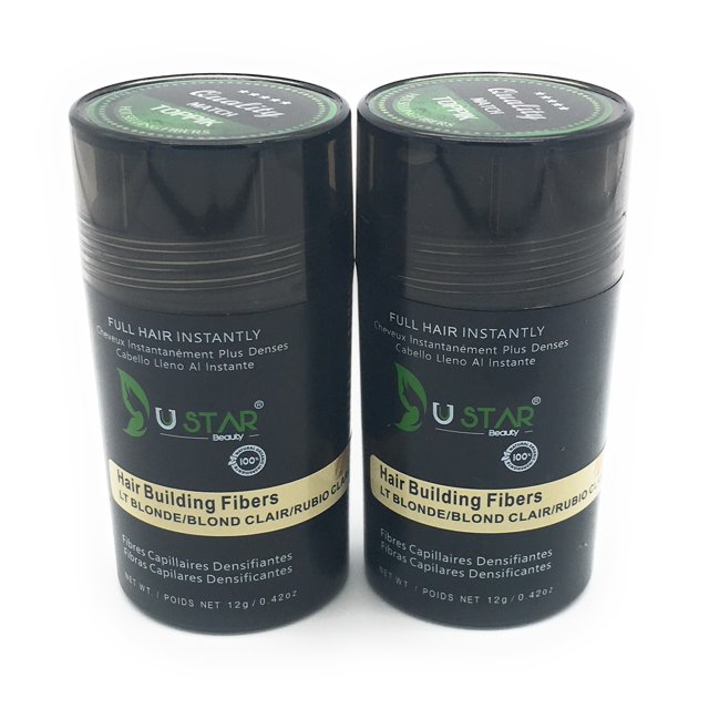 2 Pack - Ustar Hair Building Fibers Light Blonde .42oz
