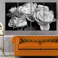 thumbnail image 1 of Tableau moderne imprimée sur toile Design Art rose en noir et blanc, 1 of 3