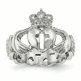thumbnail image 1 of Stainless Steel Polished Claddagh with Cross Ring 13 Size, 1 of 7