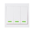 thumbnail image 1 of 3-Channel 433MHz RF Wireless Remote Control Switch, 86-Type Wall-Mounted Transmitter with Self-Adhesive Design, 100m Range, EV1527 Encoding, Battery Not Included for Smart Home Lighting Control, 1 of 6
