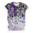 thumbnail image 4 of Économies du Printemps! CEHVOM T-Shirts Graphiques Floraux pour Femmes, T-Shirt à Manches Courtes Boho à Imprimé Paysage Floral pour Femmes, Col Rond Ample Décontracté d'Été Décontracté Ample Basique Confortable T-Shirts Boho Hauts 2023, 4 of 5