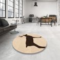 thumbnail image 4 of Ahgly Company Tapis d'Intérieur Lavable en Machine Carré Transitionnel Marron Clair, 8 Pieds Carré, 4 of 7