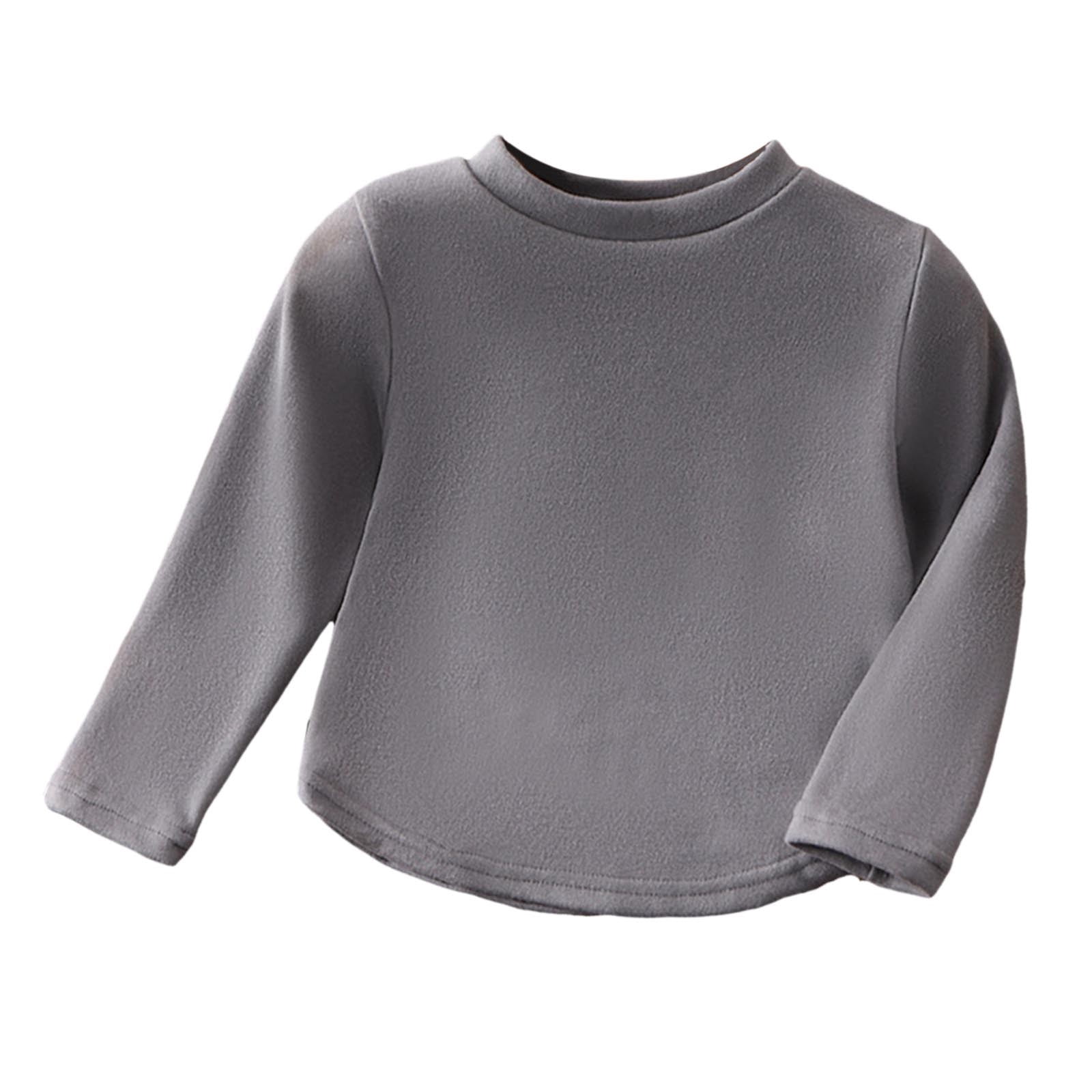 Zhuashum Hauts pour Garçon 1-2 Ans Camisole pour Enfants Nouvelle Chemise Élégante à Col Rond T-Shirt à Manches Longues T-Shirt Cool Vêtements pour Garçons Gris