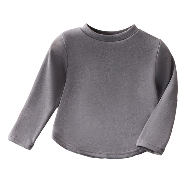 Zhuashum Hauts pour Garçon 1-2 Ans Camisole pour Enfants Nouvelle Chemise Élégante à Col Rond T-Shirt à Manches Longues T-Shirt Cool Vêtements pour Garçons Gris