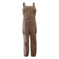 thumbnail image 2 of Innerwin Jumpsuits Sleeveless Women Long Pants Summer With Pockets Solid Color Romper Khaki 4XL, 2 of 7