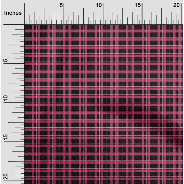 oneOone Organic Cotton Poplin Twill Fabric Madras Check Print Fabric BTY 42 Inch Wide