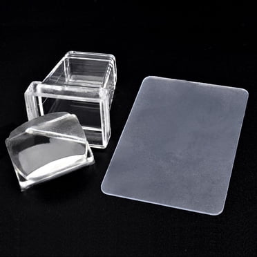 ziyahi 2pcs/sets Soft Transparent Clear Jelly Silicone Head Nail Art Stamper+ Scraper New Manicure Polish Stamping Tools 1pcs