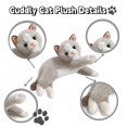 thumbnail image 4 of Simulate Cat Stuffed Animal - Soft Cuddly Kitten Plush Toy -By Tigerbear Toy - Grey 17.7 Inches, 4 of 4