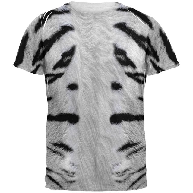 T-Shirt pour Adulte à Imprimé Intégral de Costume Tiger Sibérien Blanc
