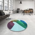 thumbnail image 4 of Ahgly Company Tapis de Zone Rectangulaire Transitionnel Bleu Tiffany pour Intérieur, Lavable à la Machine, 6 Pieds x 9 Pieds, 4 of 7