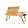 thumbnail image 2 of Graflsoa Adjustable Bamboo Laptop Desk with Drawer, Foldable Bed Table for Lazy Use, Medium Size, 4-Level Height Adjustment, Natural Finish, 2 of 7