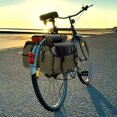 thumbnail image 3 of Canvas Bike Double Pannier Bags Water Resistant Rack Large Pockets, 3 of 7
