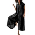 thumbnail image 1 of Kcodviy Combinaison Décontractée pour Femme à Manches Longues, Col Roulé, Manches Courtes, Longueur Mi-Cuisse, Combinaison Chemise pour Femmes, 1 of 5