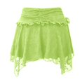 thumbnail image 3 of Women's Low Waist Lace Mini Skirt Ruffled Tiered Pleated Flowy Slip Skirt - Polyester, S-L, 3 of 3