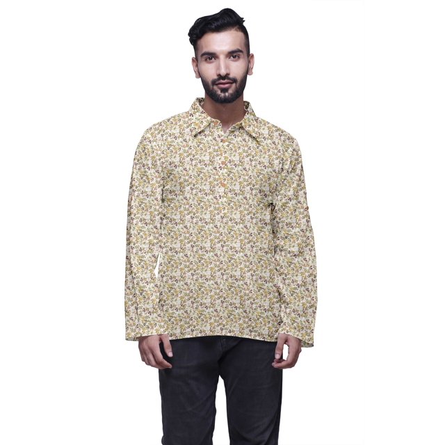 Atasi Printed Button Placket Traditional Kurta For Men Short Kurta Shirt For Boy