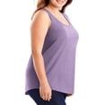 thumbnail image 3 of Débardeurs d'Été pour Femmes Grande Taille Confort Sans Manches Hauts Basiques Col Rond Tuniques Athlétiques Amples Décontractés sous-Maillots Violet, 2TG, 3 of 6
