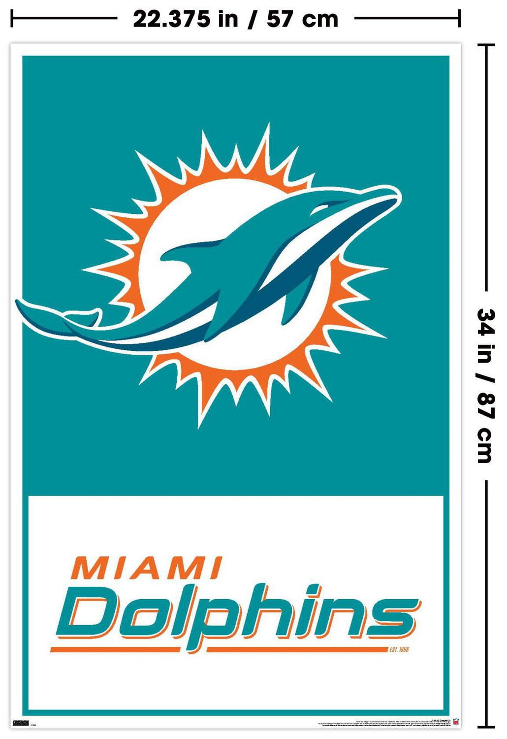 NFL Miami Dolphins - Logo 21 Wall Poster, 22.375" x 34"