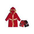 thumbnail image 3 of RUNQHUI Kids Boys Boxing Outfits Metallic Satin Hooded Robe Cloak and Shorts Set Boxer Party Fancy Dress B3 6, 3 of 5