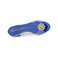 thumbnail image 4 of BLISSFUL STEP Chaussures pour Femmes Talons Compensés Transparents à Strass Bout Ouvert Slingback Chaussures Transparentes Bleu 10, 4 of 7
