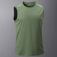 thumbnail image 2 of SROBPTY Haut d'Été pour Hommes, Chemises Sans Manches pour Hommes, Débardeur Sport Sans Manches Uni à Enfiler à Col Rond pour Hommes, Mode Décontractée, Vert, G, 2 of 5
