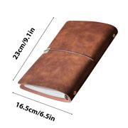 Penkiiy A5 Leather Refillable 6 Ring Binder Notebook, Travel Binder Journal Notebook with Elastic Belt and Metal Pull, Assorted Colors, 1 Count
