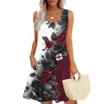 thumbnail image 1 of Ovzne Robes pour Femmes Robe Femmes Femmes Décontractée Ample Été Robe Imprimée Sans Manches Col en V Ensemble Haut/chemise Grande Taille Robe Imprimée Liquidation, 1 of 7