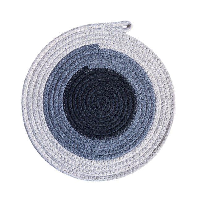 Siruishop Braided Place Mat Non Slip Cotton Rope Placemat for Kitchen Countertop Decor Gray 30cm
