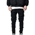 thumbnail image 1 of LSLJS Men's Side Pocket Trousers With Zipper Placket Skinny Jeans, 1 of 6
