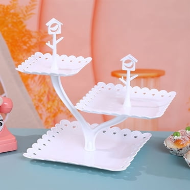 Yhmxh Kitchen Storage Fruit Plates Living Room Coffee Table Household Transparent Candy Dessert Rack Party Wedding Front Desktop Placed Snack Dessert Tray Tiers Dessert Stand Plastics Fruit Platter