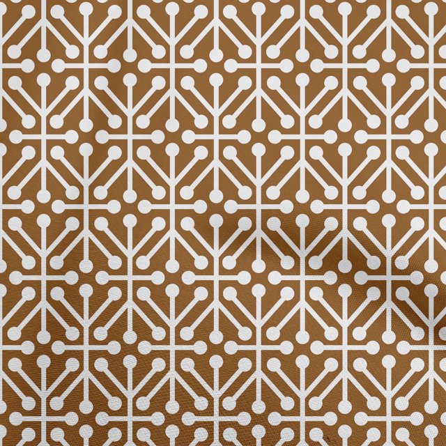 oneOone Rayon Brown Fabric Geometric Sewing Material Print Fabric By The Yard 56 Inch Wide