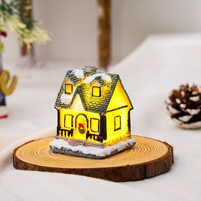 Christmas Village Sets With Light Christmas Village Houses Battery Power Decorative Christmas Village Set Lightweight Christmas House Reliable Christmas Houses