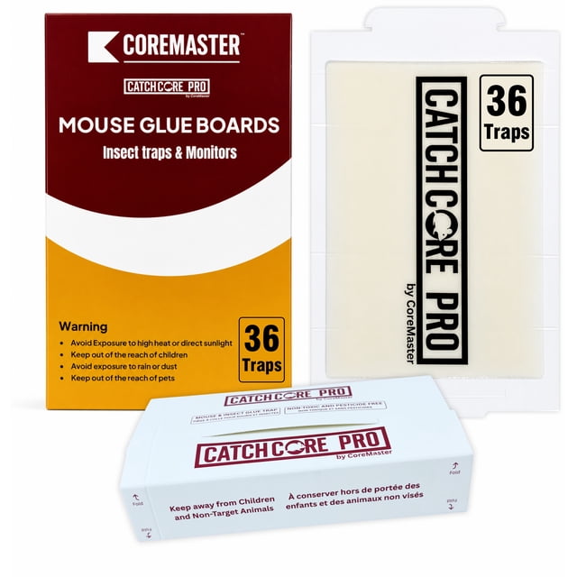 Coremaster Catchcore PRO Mouse and Insect Glue Traps 36 Pack