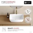 thumbnail image 3 of Stylish Vessel 19"Wx 13 ⅜"D White Porcelain Rectangular Bathroom Sink P-220, 3 of 11