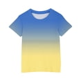 thumbnail image 3 of Bocqde Summer Cool Casual Shirts For Kids Short Sleeve Gradient Color Round Neck Top,3-14 Years, 3 of 4