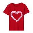 thumbnail image 4 of Pisexur T-shirt de la Saint-Valentin Haut T-shirt de la Saint-Valentin pour Femme Amour Imprimé T-shirt à Manches Courtes Haut à Manches Courtes Col Rond Haut/chemise, 4 of 5